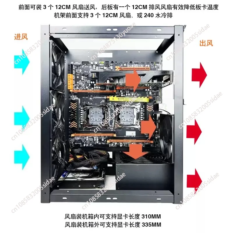 X79 X99 Dual Channel Motherboard Stackable Open Chassis Bracket, Vertical and Horizontal Computer Rack for Mining and Test Bench