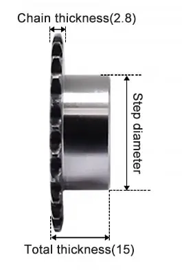 04C 40T Kettenrad Innenloch 8/10/12/14mm45 # Stahlzahn-Rollenteller mit Schraubenloch M5, Oberflächengehärtete Kettenräder – Detail 5