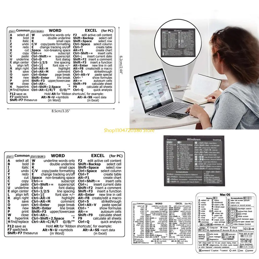K0EA Adhesive Computer Keyboard Reference Shortcut Sticker Keys Stickers