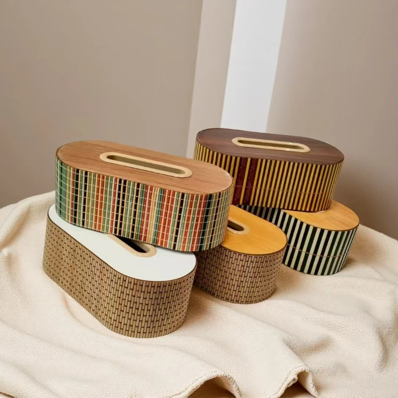 

1pc High End Light Luxury Multifunctional Paper Drawer Desktop Coffee Table Oval Tissue Box