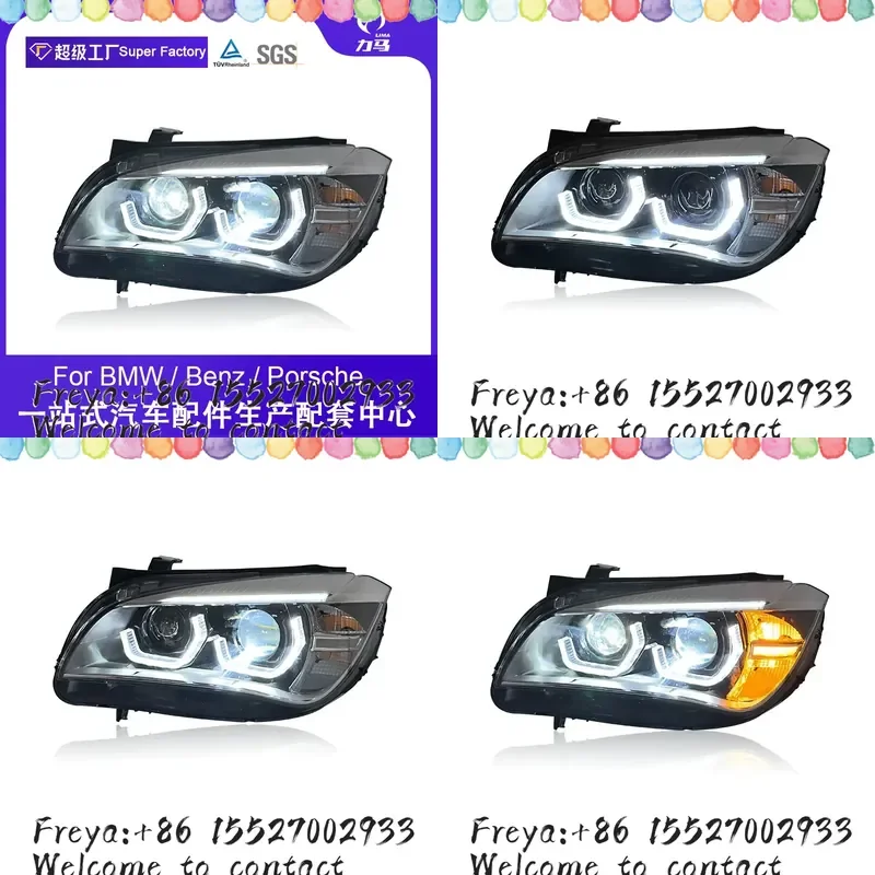 Suitable for X1 E84 headlight assembly modified spoon angel eye headlight assembly LED lens