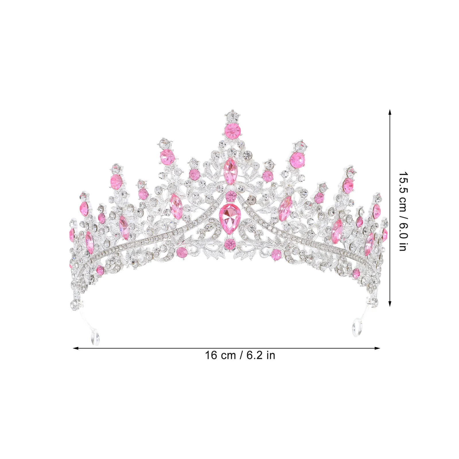 Rhinestone Crown Hairband Elegant Bridal Wedding Birthday Party Headpiece Tiara Queen Accessory Birthday Crowns for Women view 2