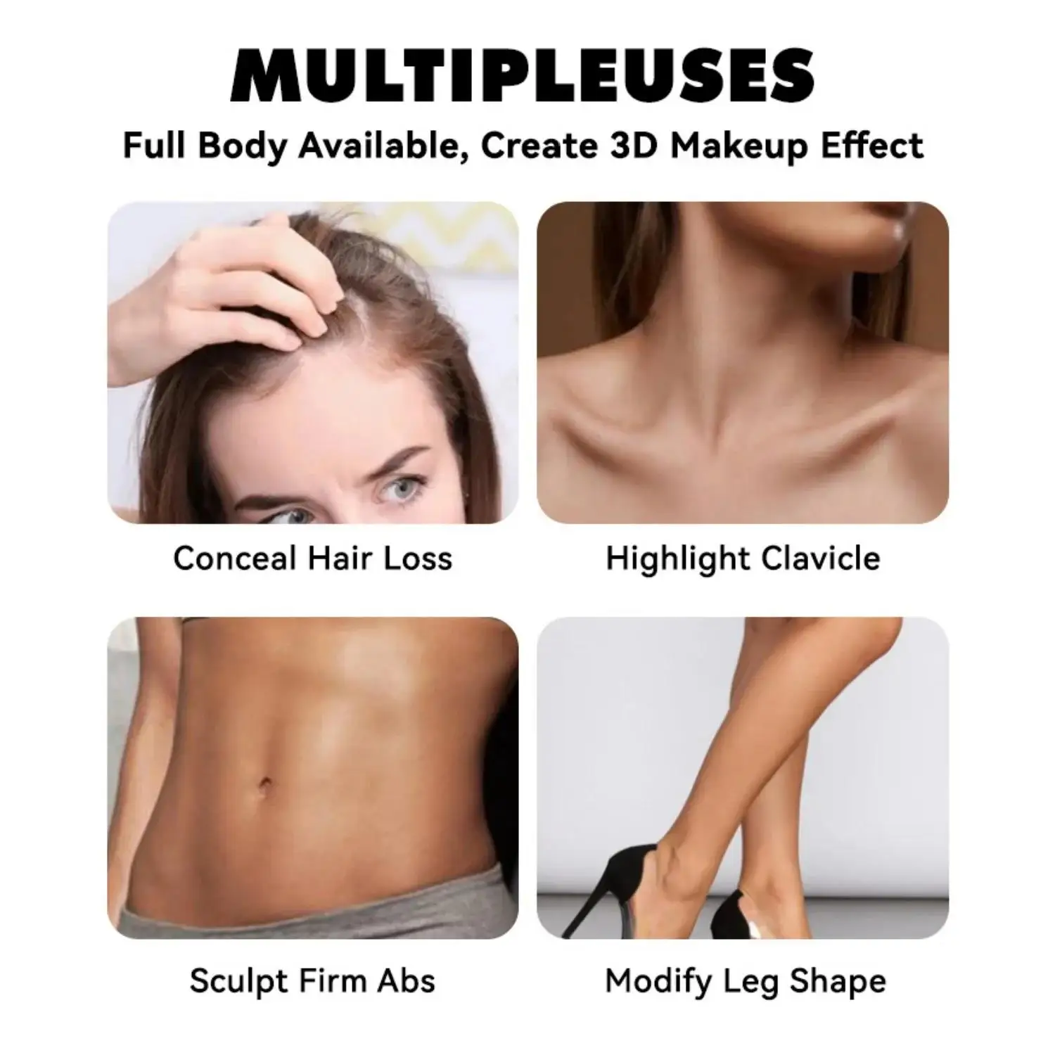 ثلاثية الأبعاد نحت الوجه تمييز أحمر الخدود كونتور عصا متعددة الوظائف ماكياج محسن سهل تطبيق اشراق لون البشرة #2