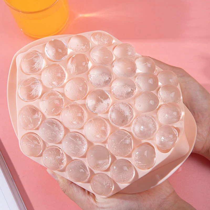 Frozen Ice Cube Mold Ice Making Mold Ice Ball Silicone Ice Tray Ice Box Press Ice Storage Box Round Household Artifact Homemade