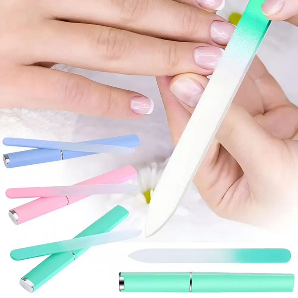 Glas-Nagelfeilen für Naturnägel Doppelseitige Polier-Kristallnagelfeile mit Etui Maniküre Salon Nagelpflege für Frauen Mädchen – Detail 8