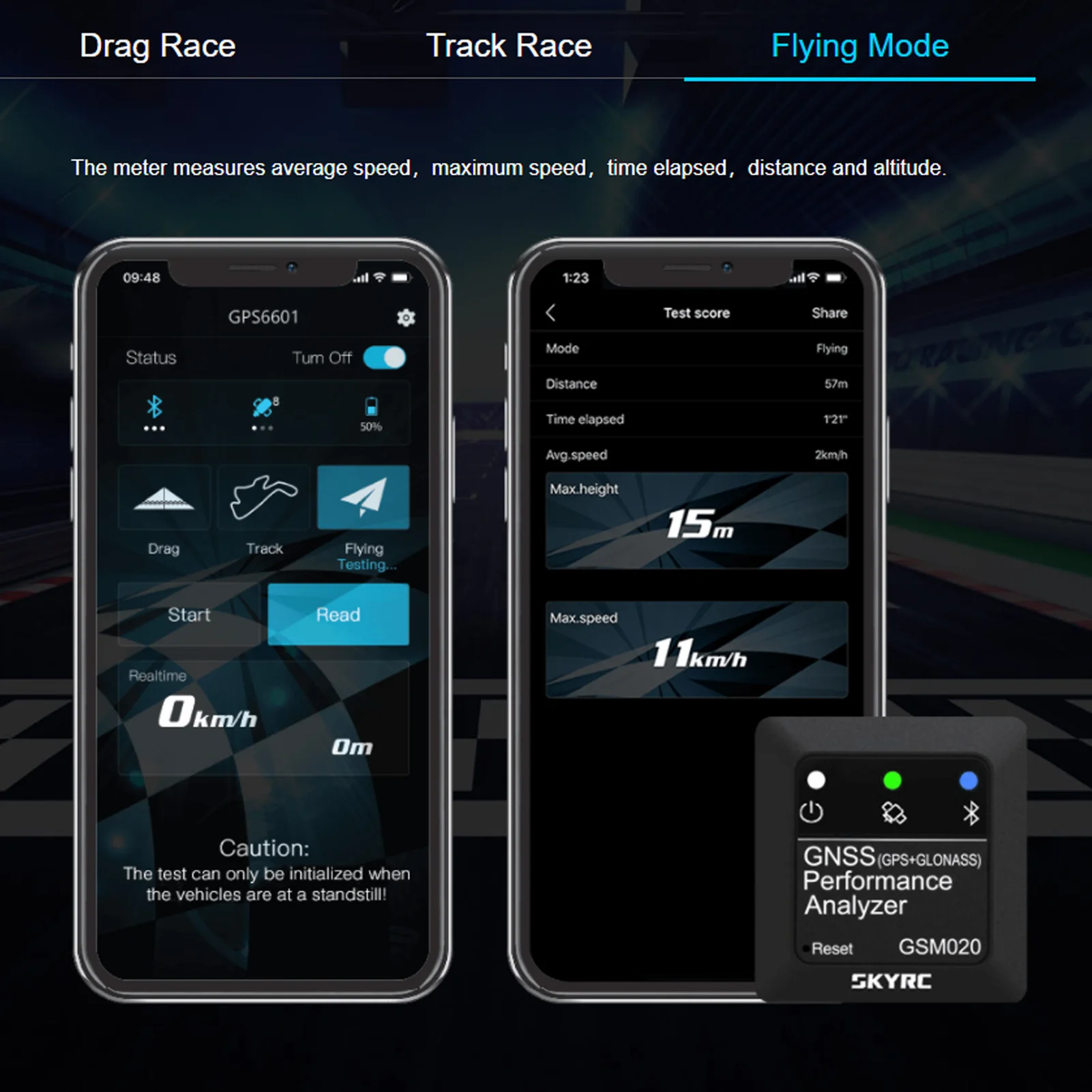 SKYRC GSM020 GNSS Performance Analyzer APP Speed Meter for RC Car Helicopter FPV Racing Drone Quadcopter Model RC Parts