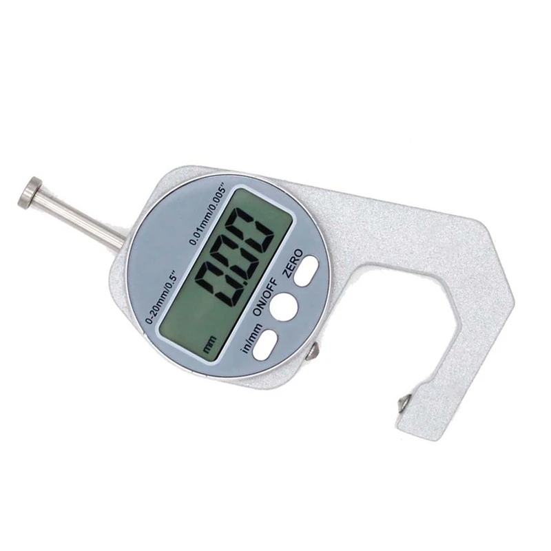 Digital Display Thickness Gauge Electronic LCD Micrometer Metric Wall Thickness Measurement Tools 0-20Mm