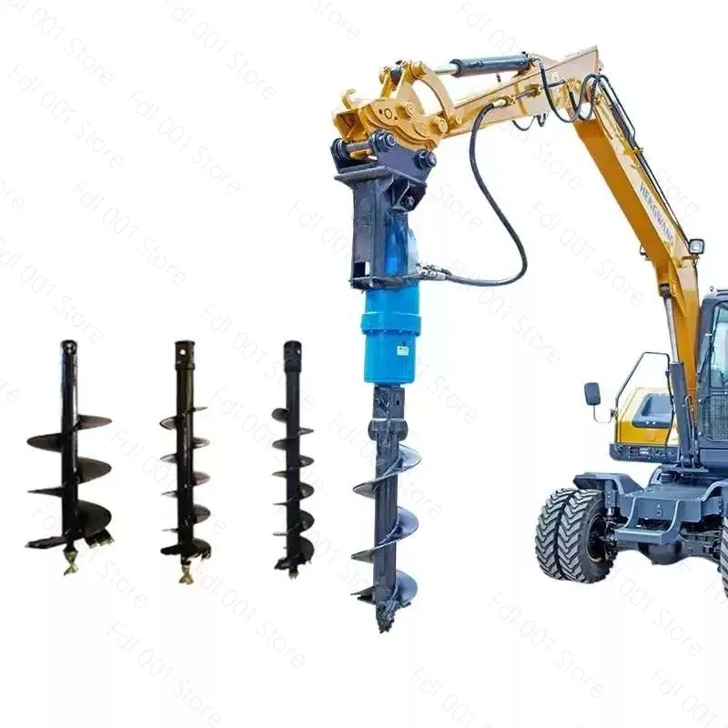 Excavator skid steer backhoe loader hydraulic drilling earth auger drill post hole digger