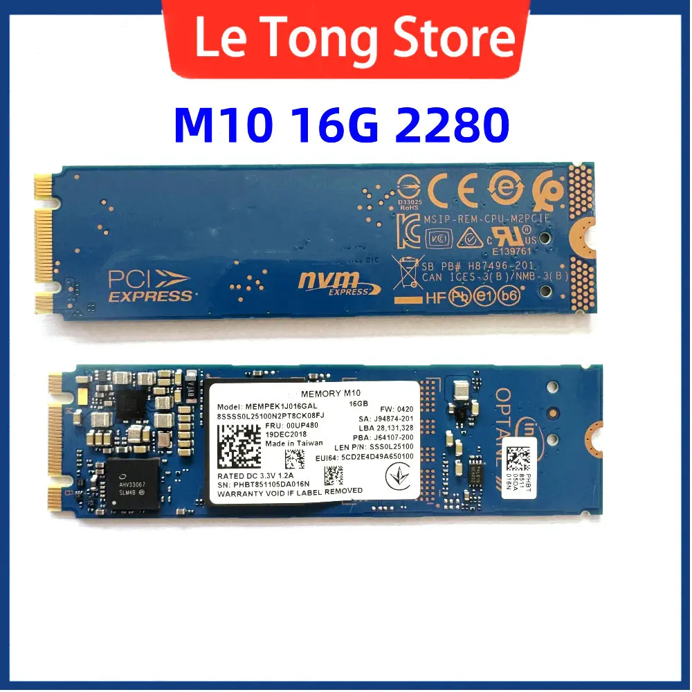 NEW Original SSD M10 16G 2280 For intel Optane NVME Protocol PCIE Port On The SSD Acceleration card