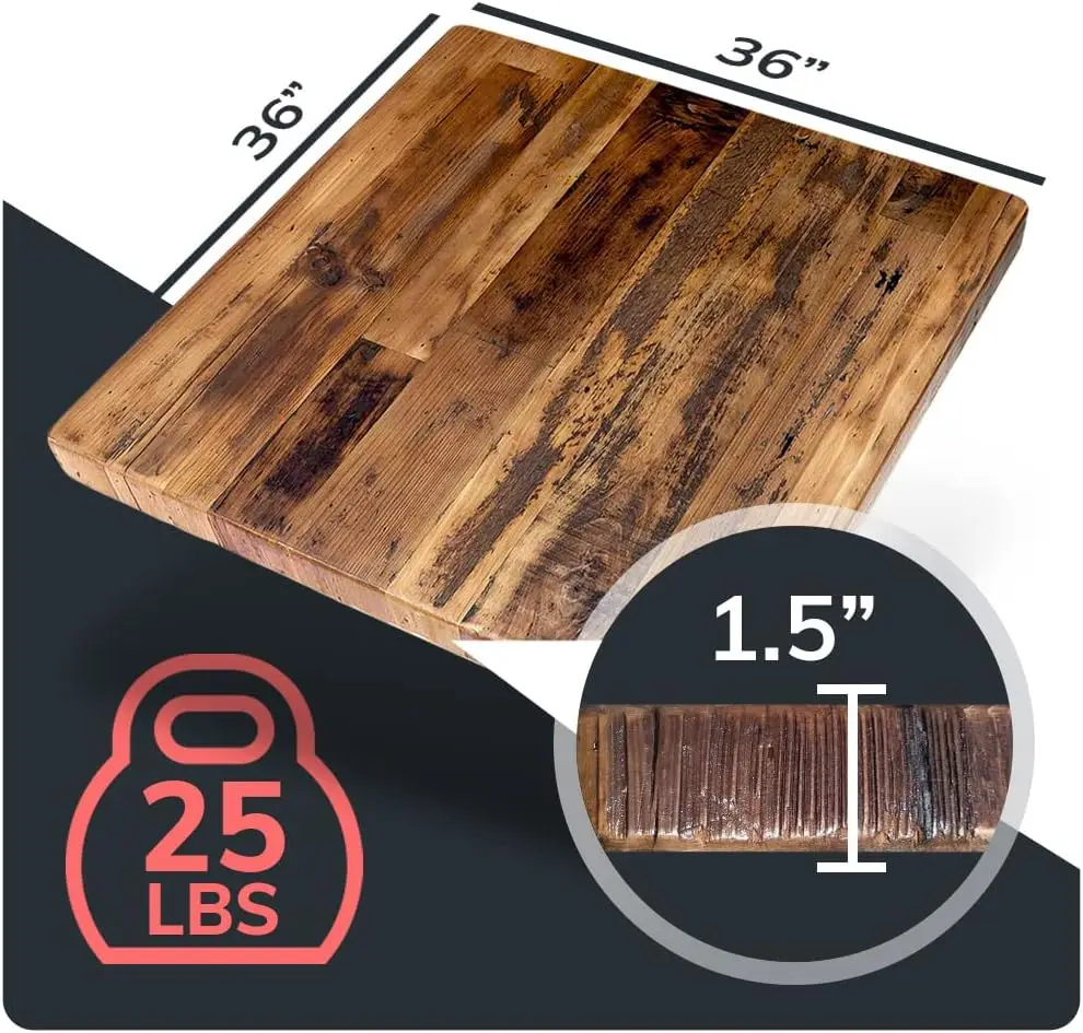 Reclaimed Wood Table Top - Rustic Recycled Wooden Piece Perfect For Kitchens, Dining And Coffee Table Tops (Reclaimed Wood