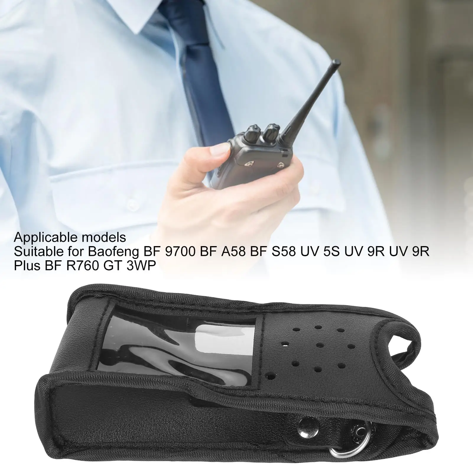 Walkie Talkie Holder custodia Radio universale durevole in pelle artificiale PVC per gt 3WP per uv 9R Plus per bf A58 S58