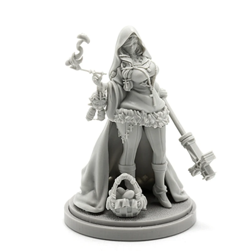 30mm Base Ratio Resin Figure Model Assembled Kits Fantasy Hobby Miniature King-dom Death Priestess Unassembled and Unpaint