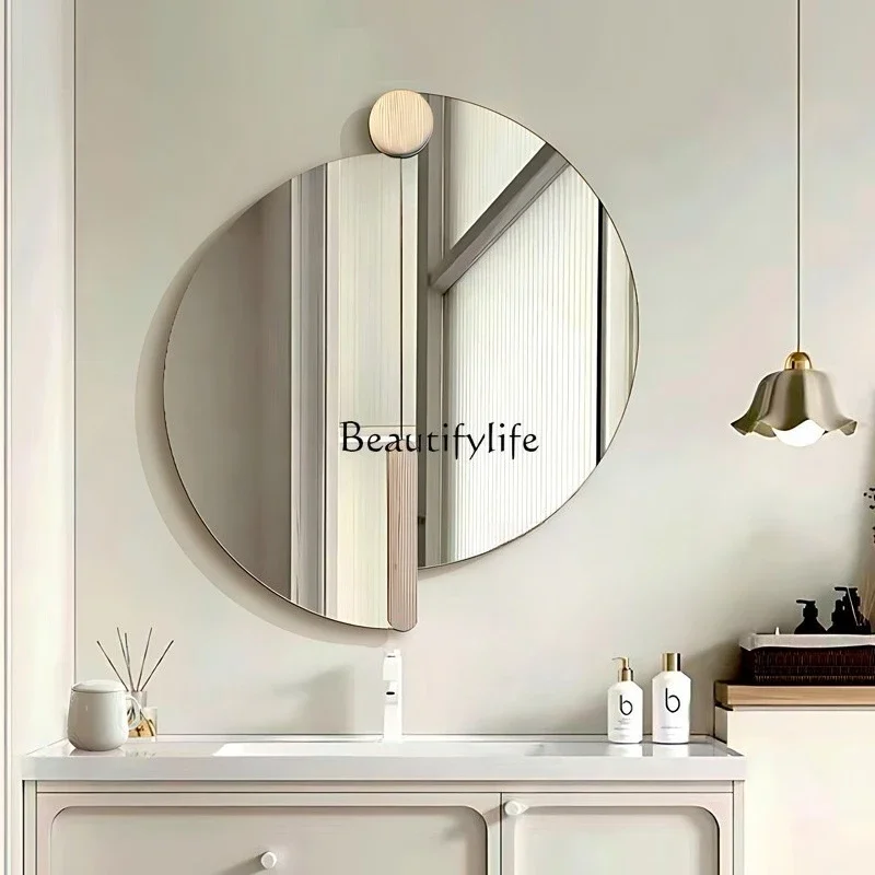 1**French bathroom mirror creative wall hanging toilet makeup mirror
