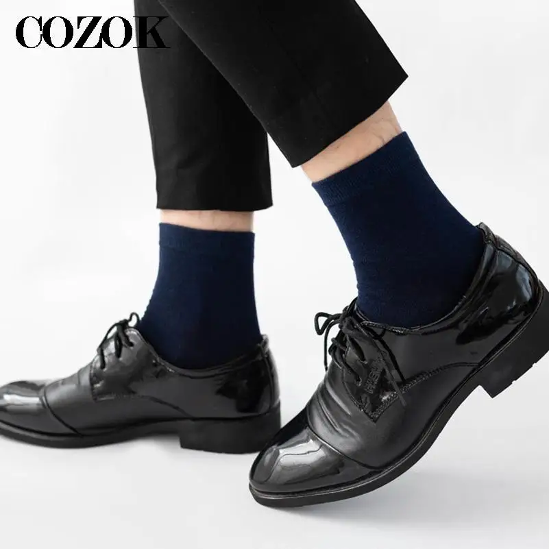 3 Pairs Mens Socks Classic Business Calcetines Hombre Socks Men High Quality Breathable Cotton Casual Spring Autumn Male Meias