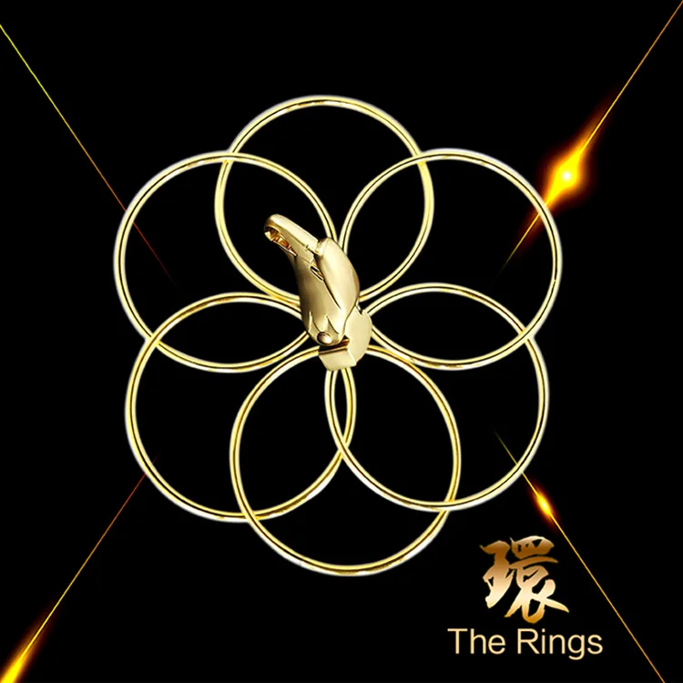 

Chinese Linking Rings 6 Rings Set Magic Tricks Stage Six Connected Rings Magic Props Comedy