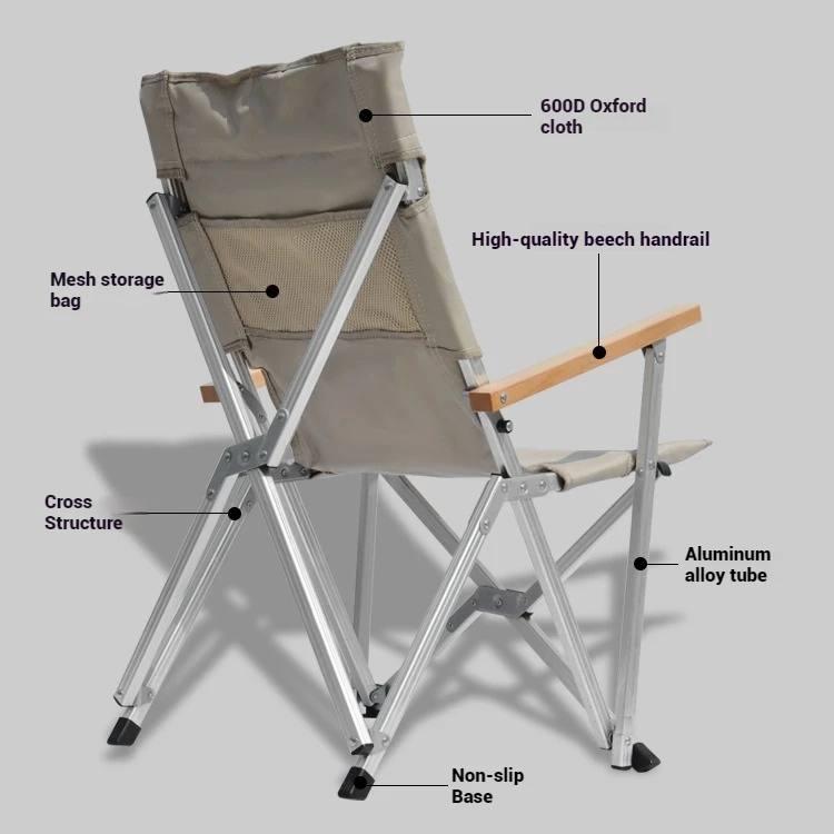 Camping Chair Lightweight Aluminum Foldable  Compact Travel Seat Outdoor Chair with Aluminum Handle for Hiking Picnic School view 4