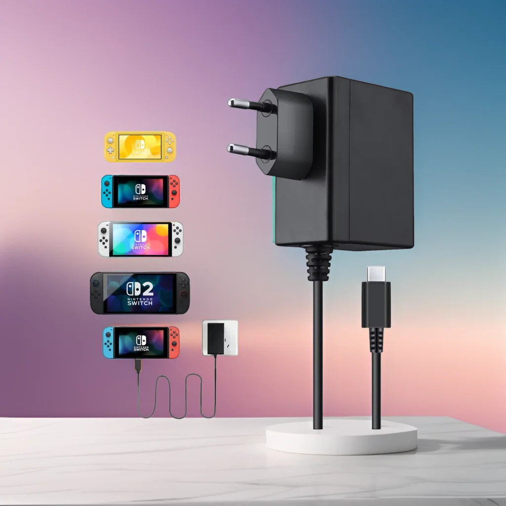 Adaptateur secteur USBC, chargeur rapide GaN pour Switch 2/Switch/OLED/Lite, alimentation pour NS2 NS, Support Switch TV Dock 15V 2,6a