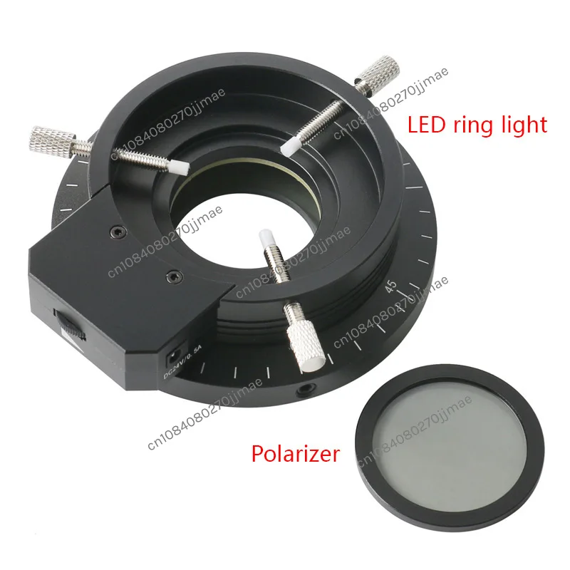 120 LED beads with a diameter of 62mm, circular polarized light strip, polarizer, microscope, polarized lighting source