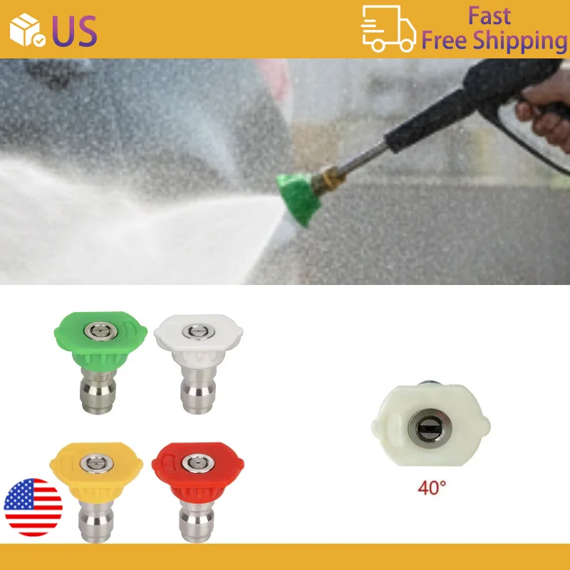 5 قطعة مجموعة غسالة الضغط العالي مع 1/4 التوصيل السريع غسيل السيارات بندقية رذاذ الفوهات 5 ألوان متعددة الزوايا الفولاذ المقاوم للصدأ رذاذ الفوهات #2