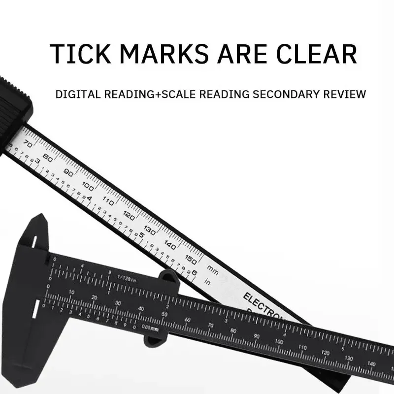 1PC Plastic Vernier Caliper Digital Display Caliper Mini Text Play Caliper Student Vernier Ruler 0 to 150mm Measuring Tool view 4