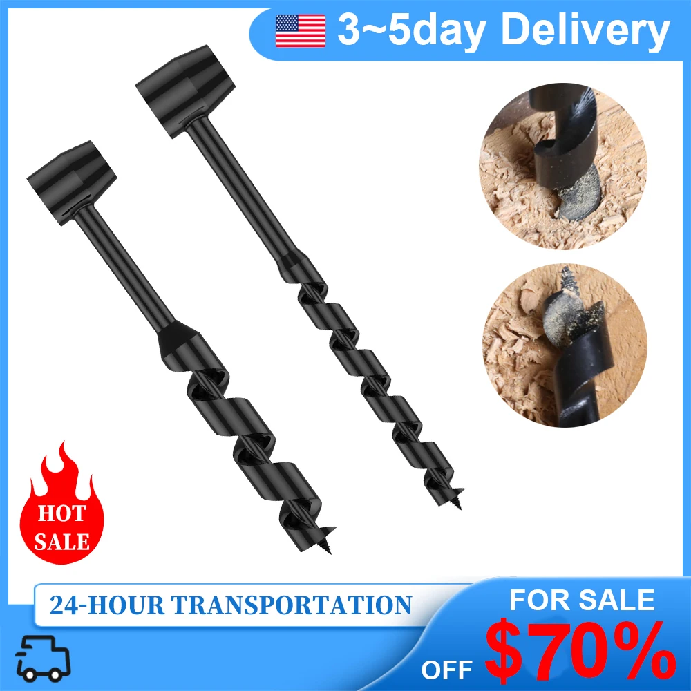 Hand Drill Carbon Steel Manual Auger  Drill Portable Manual Survival Drill Bit Wood Punching Tool Outdoor Camping Hiking Jungle