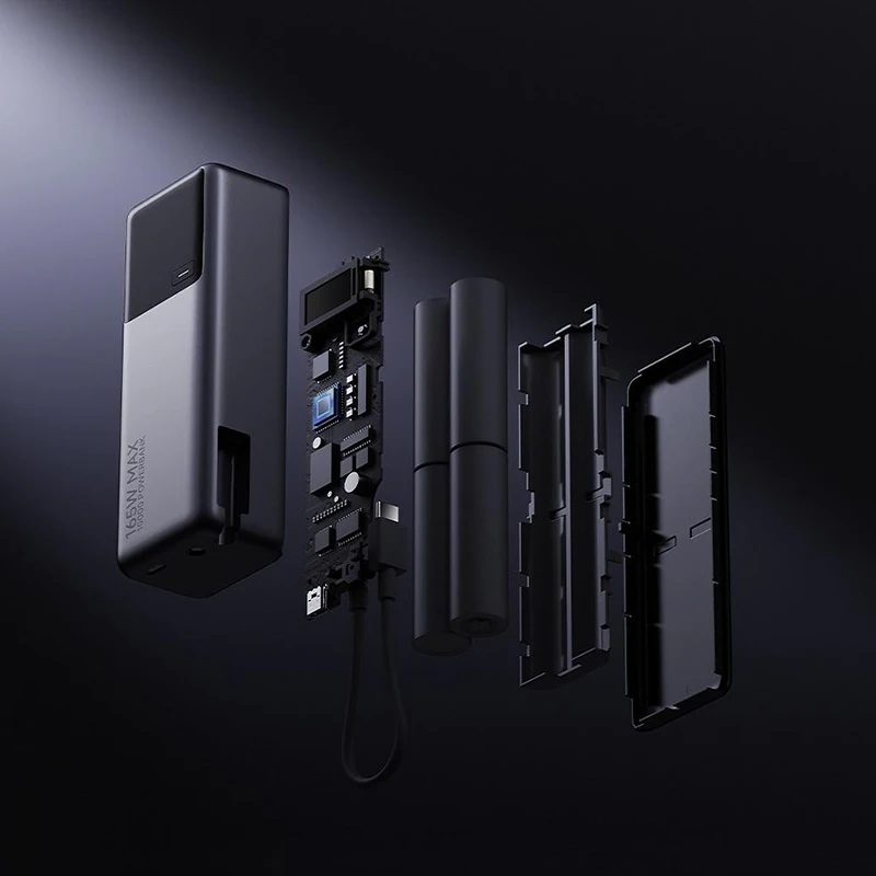 Xiaomi 165 واط قوة البنك 10000 PB1165MI المتكاملة USB C كابل LED عرض شاحن محمول لماك بوك آيفون 15 شاومي 14 برو