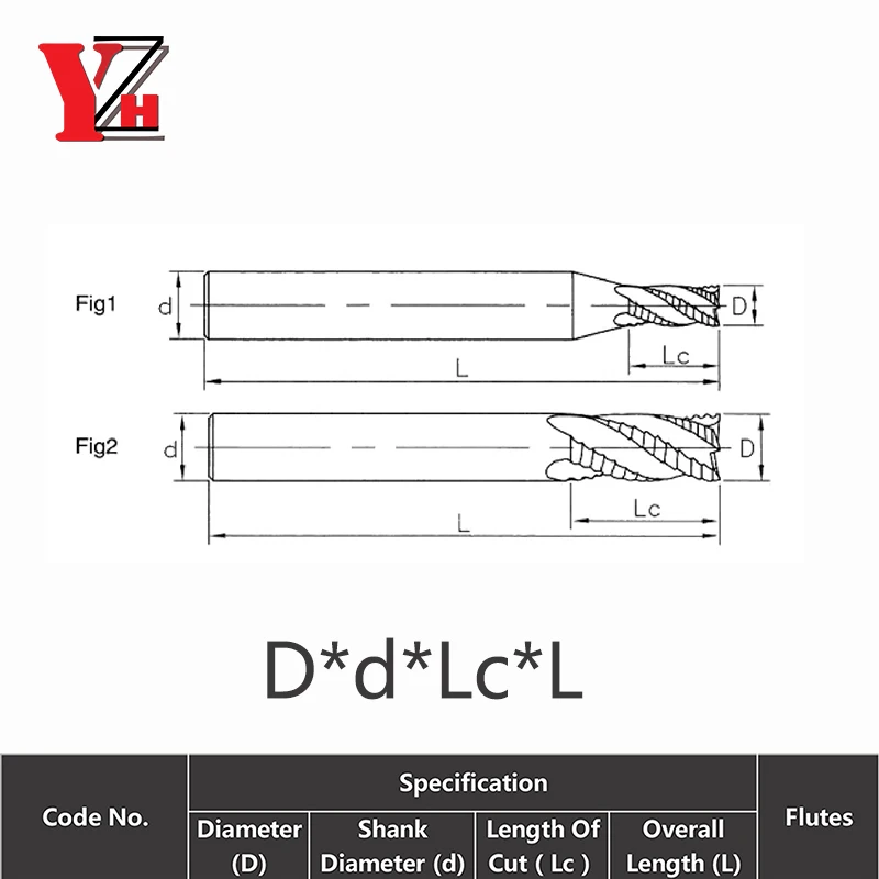 HRC65 Carbide Roughing End Mill 4 Flute CNC Milling Cutter Bit For Metal Rough Machine 4 5 6mm 8mm 10mm 12mm 14mm 16mm 18mm 20mm