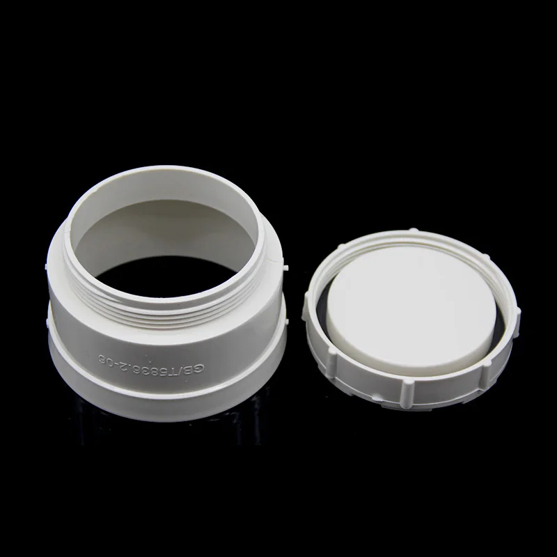 1PCS PVC Pipe Female Plug Horizontal Cleanout Plug Cap Inspection Outlet Drain Pipe Fitting End Cap  50/75/110/160/200/250/315MM