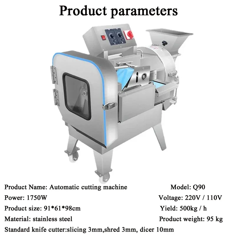 New Fully Automatic Electric Vegetable Cutter Household Kitchen Tools Multifunctional Vegetable Cutting Machine With Blades