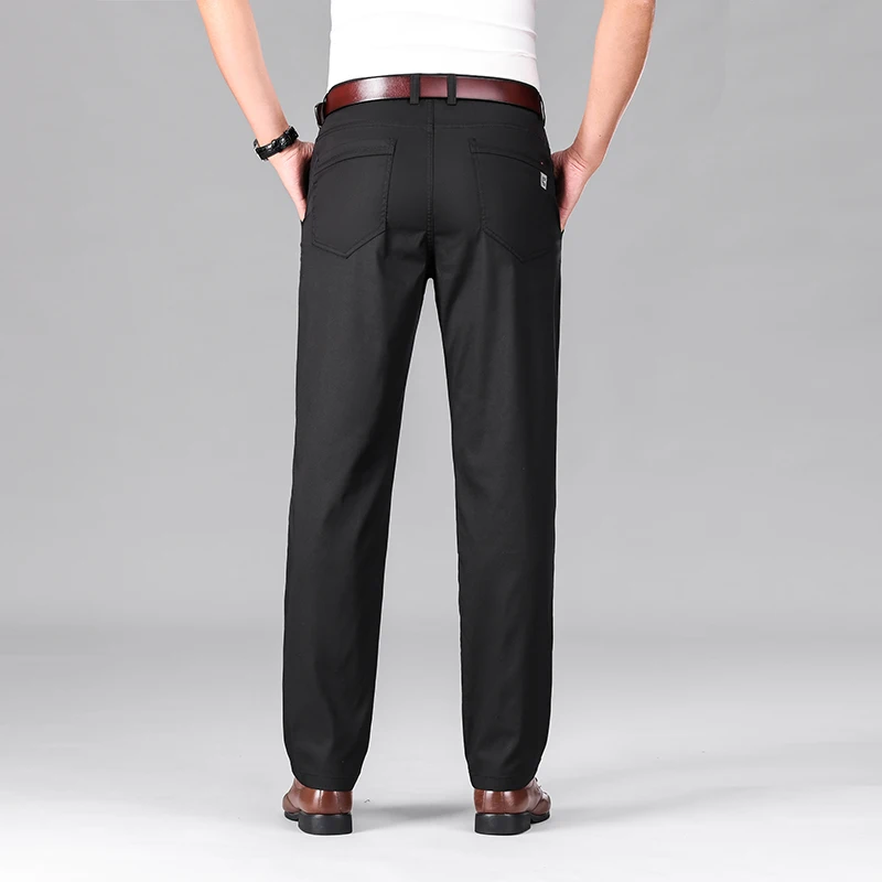 High end quality casual pants for men's summer thin and loose straight tube 2024 new office formal business pants