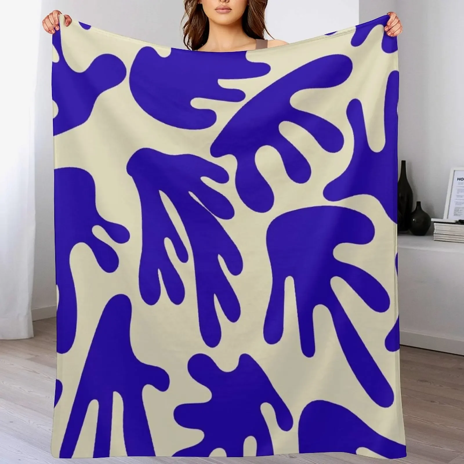 

Classsic Blue Matisse Pattern Throw Blanket Summer funny gift Luxury Thicken Retros Blankets