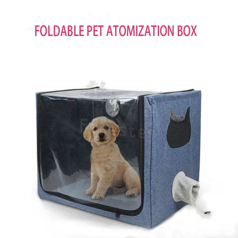 Pet Folding Atomization Box Oxygen Inhalation Machine Dedicated Cage Atomization Box  Cat Dog Litter Box Nest household clinic