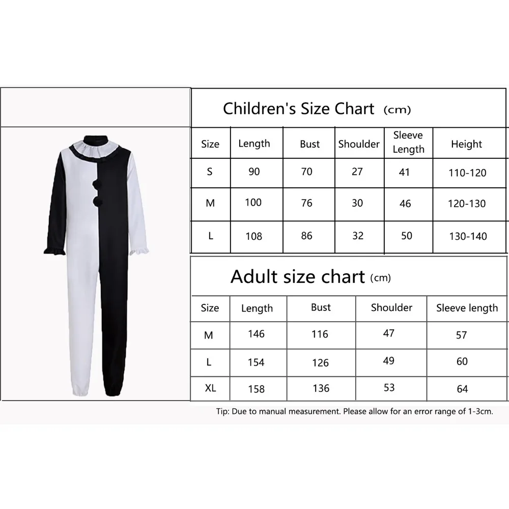 Terrifier Art Clown Joker Cosplay Costume Men Jumpsuit Women Role Play Fancy Dress Up Horror Dress Suit Halloween Carnival Party view 6