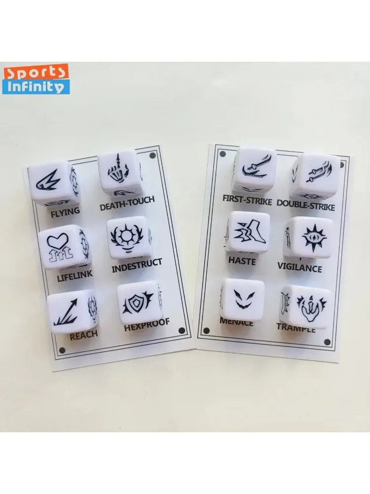 Nouveau 6 pièces/ensemble mots-clés modèle dés noir blanc jeu de société jeu de dés dés fête de famille dés divertissement cadeau jeu de société accessoires