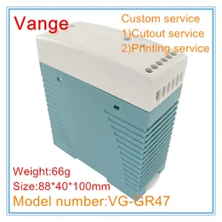 Vange din rail PCB enclosure 88*40*100mm PC plastic project box