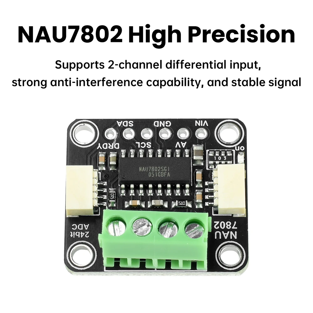 NAU7802 24-Bit ADC Module Compatible With STEMMA QT/Qwiic, High-Precision Data Conversion Pressure Module