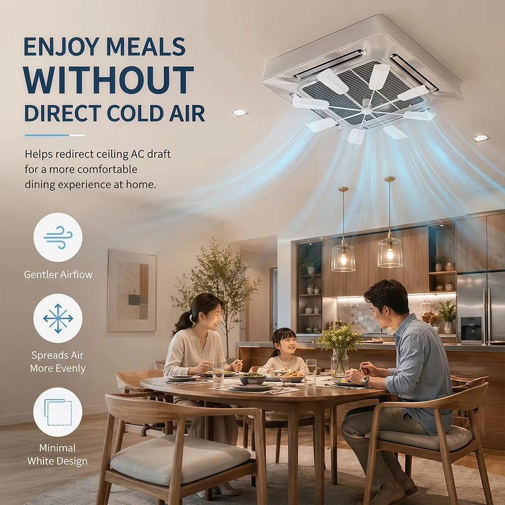 1 Main Unit + 8 Blades, Adjustable Air Conditioner Deflector to Prevent Direct Blowing, Comfortable Air Delivery Cover, Perfect for the Bedroom view 5
