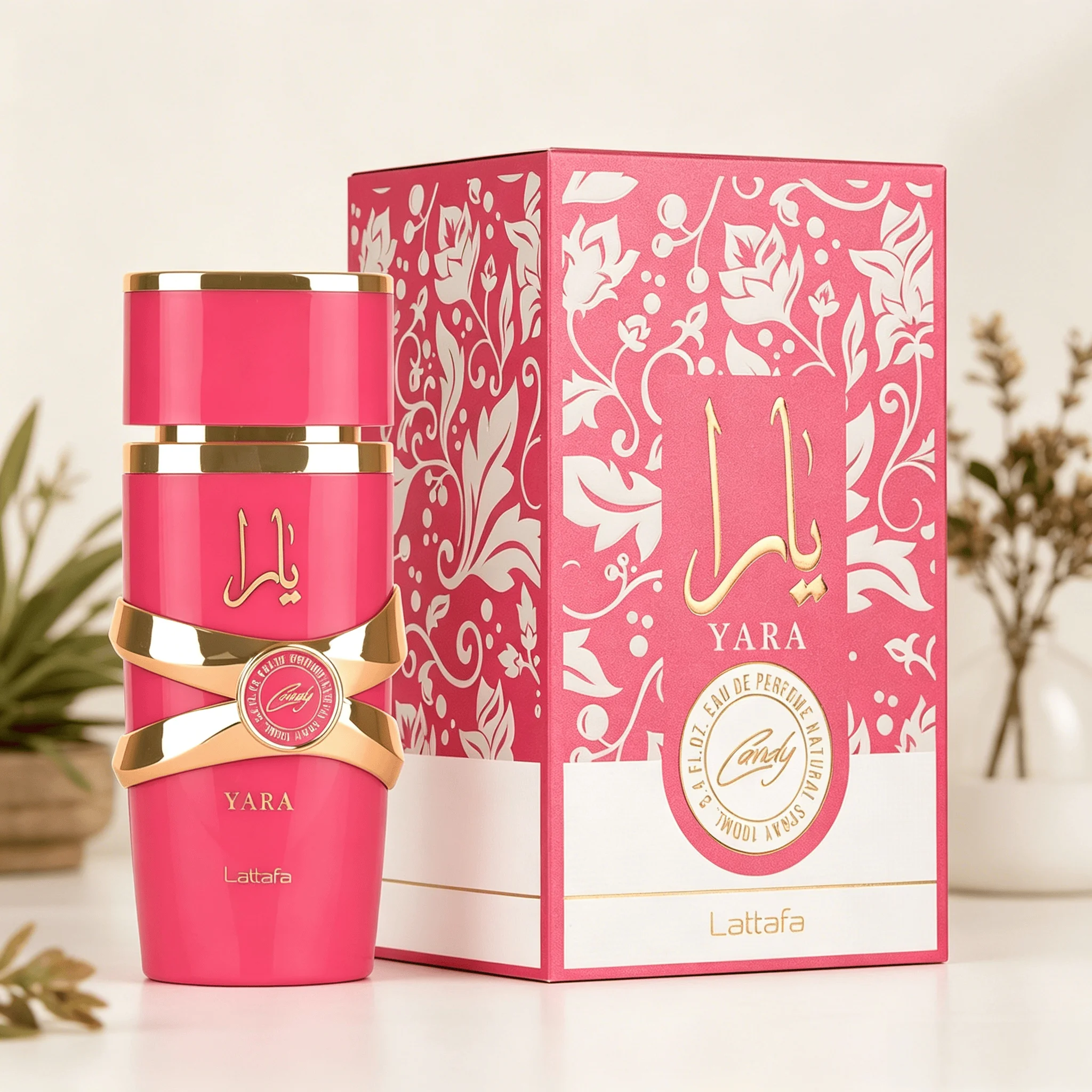 YARA LATTAFA Yara Candy Eau De Parfum 100ML With Original Gift Box Long Lasting Sweet Candy Floral Vanilla Fragrance Women Perfume Glossy Hot Pink Gold Luxury Bottle Romantic Scent Dating Wedding Gift for Ladies view 4
