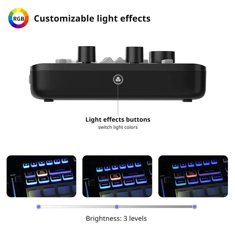 Ulanzi-AX01 Mixer de áudio, Tudo-em-um, Dual-core, DSP e OTG, Windows, Linux, Mac, OS, iOS, Android, Conversas Online, Jogo ao Vivo