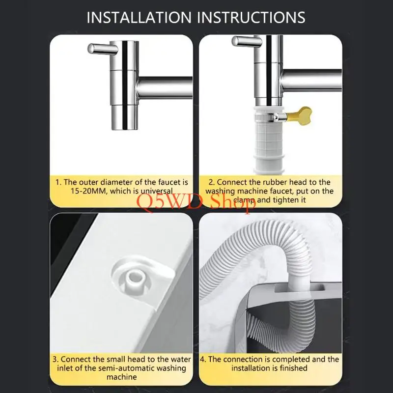 Q5WD Universal Drainage Hose Extension Flexible Strong Rubber Hose for Home Use