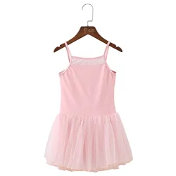 Toddler Ballet Leotard Dance Tutu Dress For Girls 1 2 3 4 5 6 Years Solid Sleeveless Ballet Dancewear Kids Dance Skirts Summer