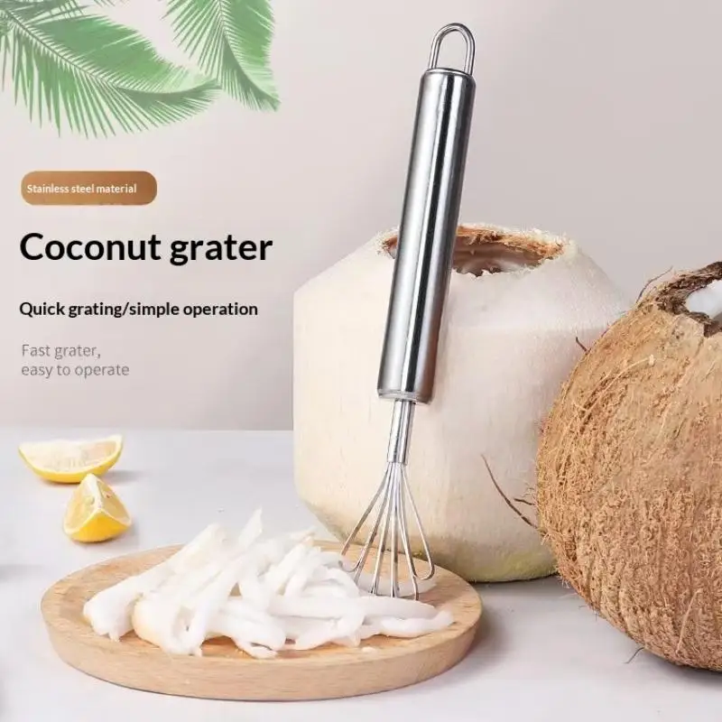 Stainless Steel Coconut Grater Multi-Purpose Coconut Meat Removal Tool Melon Fruit Vegetable Fish Scale Scraper Kitchen Supplies