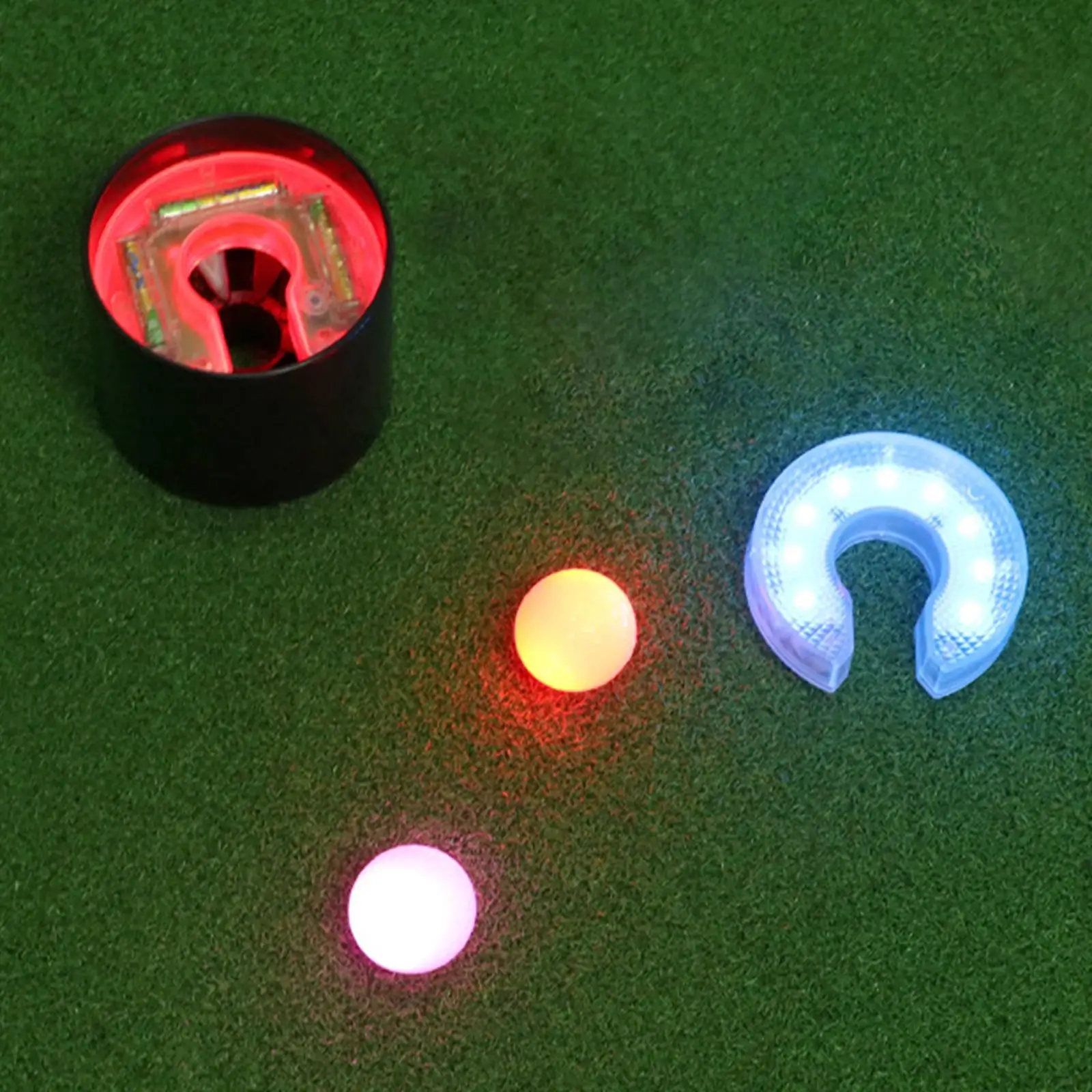 

Golf Hole Lantern Glowing Putting Trainer Disc Night Game Glow in the Dark Cup Light for Indoor Putting Green