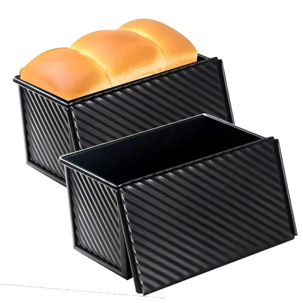 Molde de cocina para pastel, sartén para pan con tapa, sartén antiadherente para pan, molde para pan tostado y pastel duradero de acero aluminizado Rectangular, 1 ud.