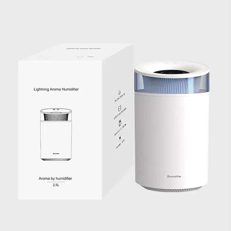 Zai Xiao 2500ml Diffusore umidificatore d'aria per oli essenziali per aromaterapia a nebbia fredda ad ultrasuoni USB di grande capacità per uso domestico con LED Ni