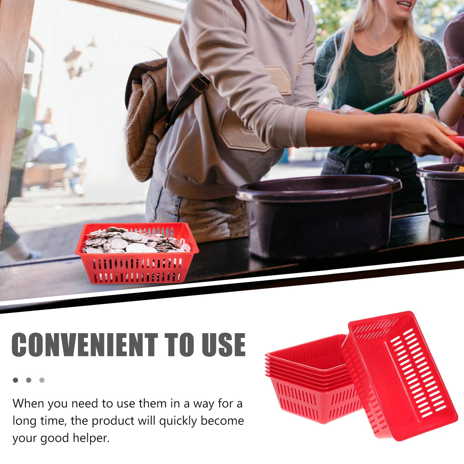 

7pcs Coin Storage Basket Plastic Decorative Sundries Organizer Large Capacity Desktop Household Baskets For Craft Supplies Small