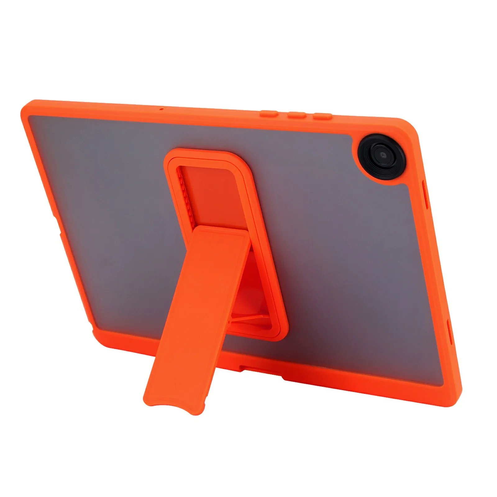 For Samsung Galaxy Tab A8 10.5 (2022) / (2021) Case Pencil Slot Kickstand Acrylic + Silicone Tablet Cover - Orange