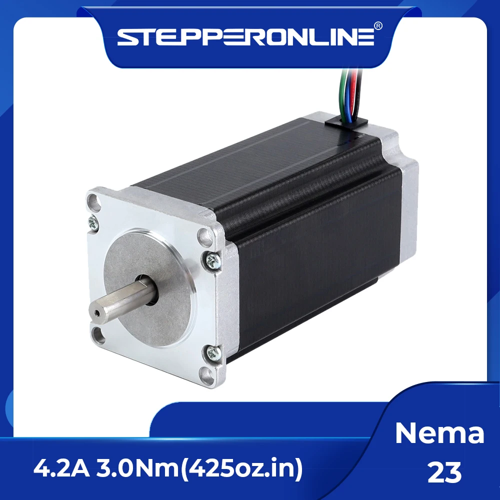 STEPPERONLINE Nema 23 Stepper Motor 3Nm(425oz.in) 8mm Shaft 57x113mm 4.2A Stepping Motor 4 lead for CNC Milling Machine