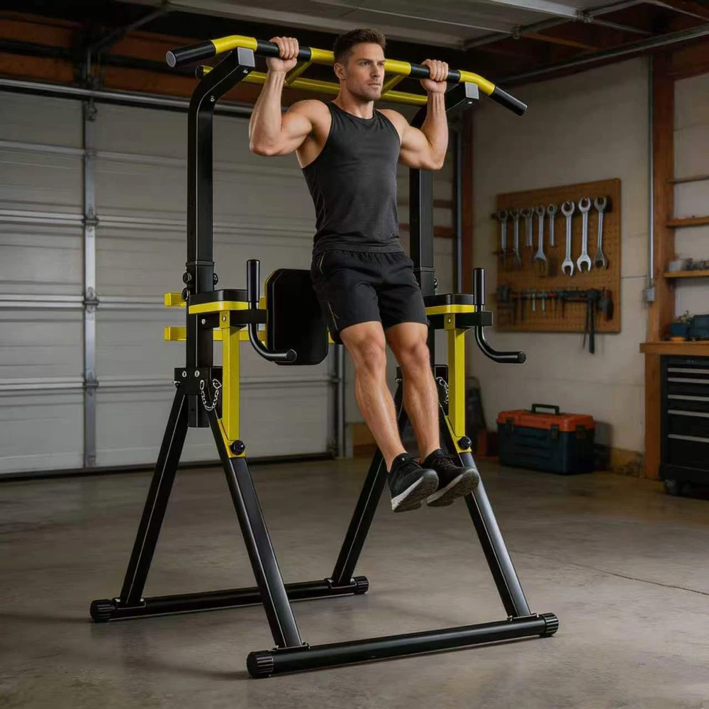 This Is A Multi-functional Home Fitness Strength Training Machine Featuring A Tower-style Pull-up Bar with 10 Adjustable Height Levels, A Heavy-duty Frame Structure, and Excellent Load-bearing Capacity.