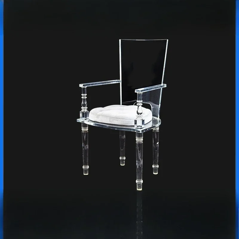 Acrylic transparent chair Living room dining tableInternet celebrity makeup  Leisure stool Household back